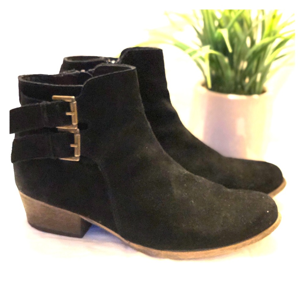 Black suede booties